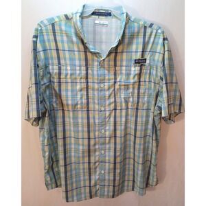 Men's Columbia PFG Omni Shade‎ Super Tamiami Short Sleeve Shirt, XL, Plaid